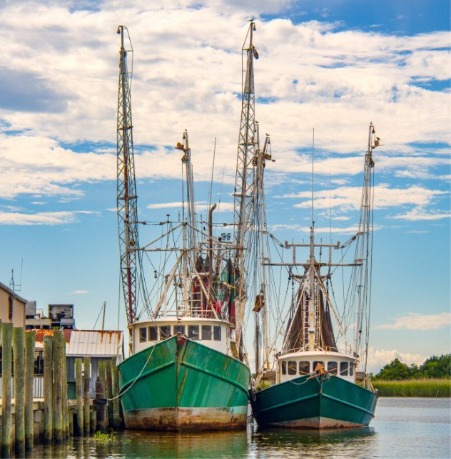 Apalachicola Bay Shrimp Boats Docked